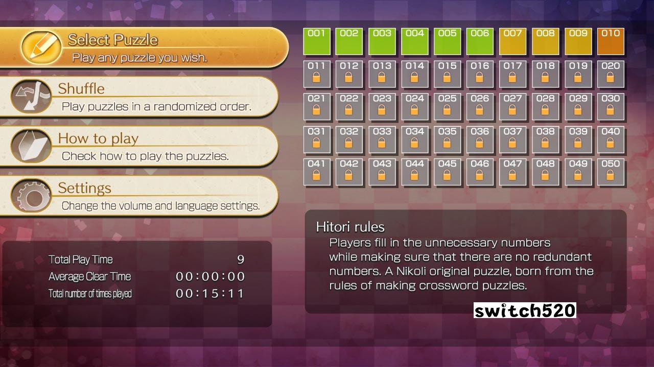 Puzzle by Nikoli S Hitori_Switch游戏_任天堂switch游戏下载_ns游戏下载_switch游戏下载_大气层游戏_TX游戏_xci游戏_nsp游戏_nsz游戏_switch金手指_ns金手指mod_任天堂游戏修改_switch520_Switch2_switch游戏下载_switch520_5